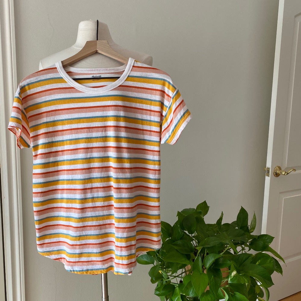 Daniels Stripe Whisper Cotton Rib Crewneck T-Shirt